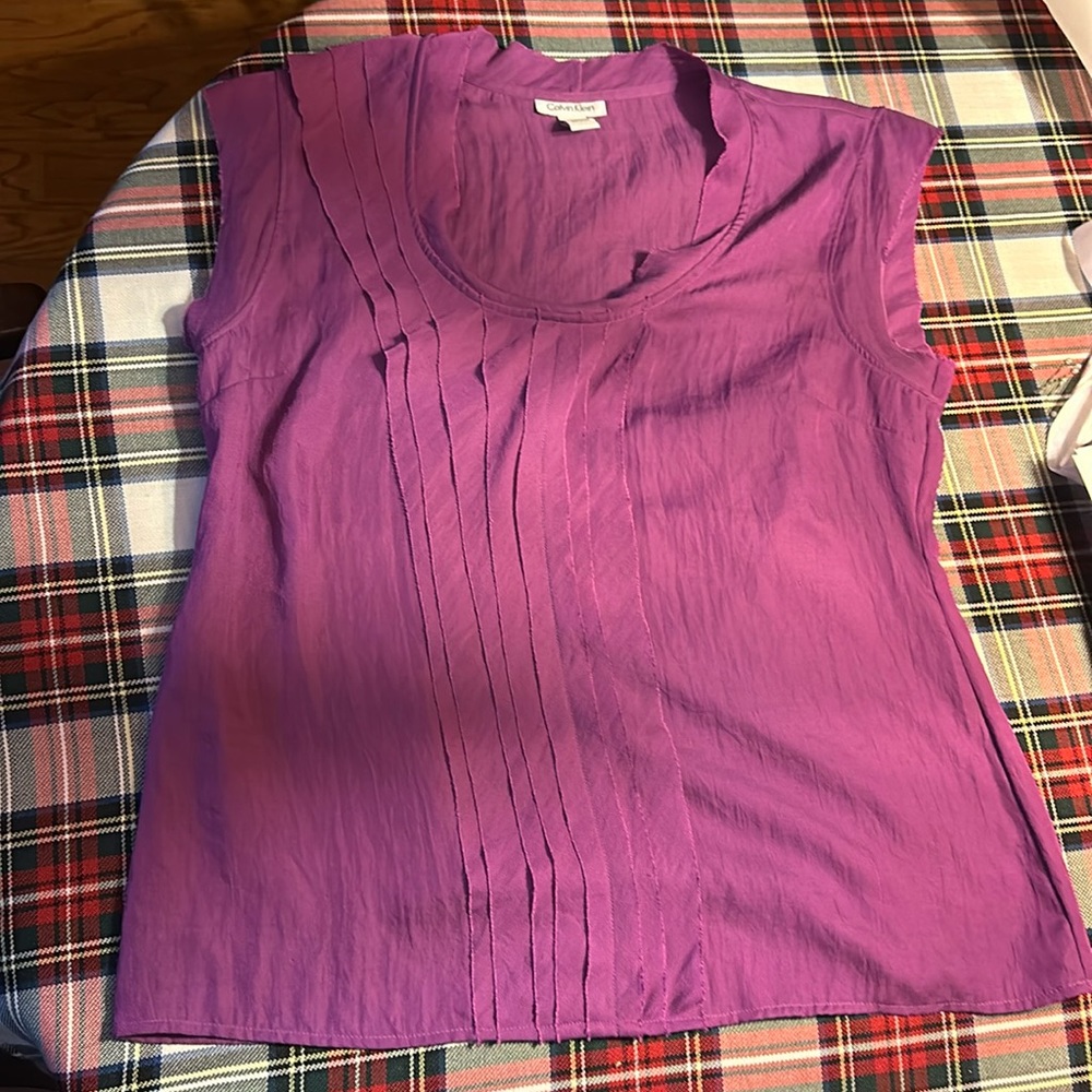 Purple Calvin Klein shirt